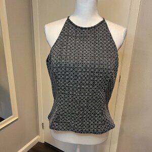 ZOLA Evening Black Fully Beaded Sleeveless Halter Top, Size 12
